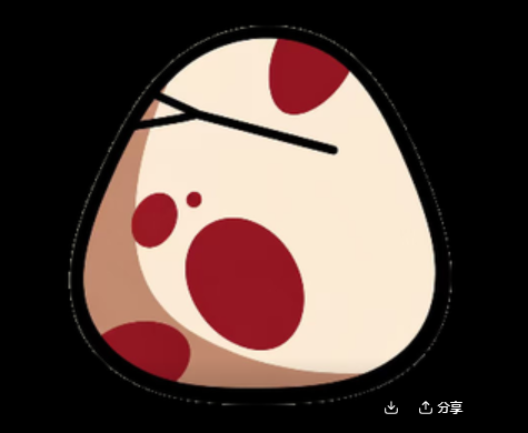 Stokko, a cream-colored character with crimson markings